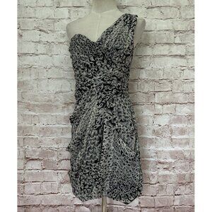 Max and Cleo Womens One Shoulder Sheath Cocktail Dress Ruched Black Size 2 NEW